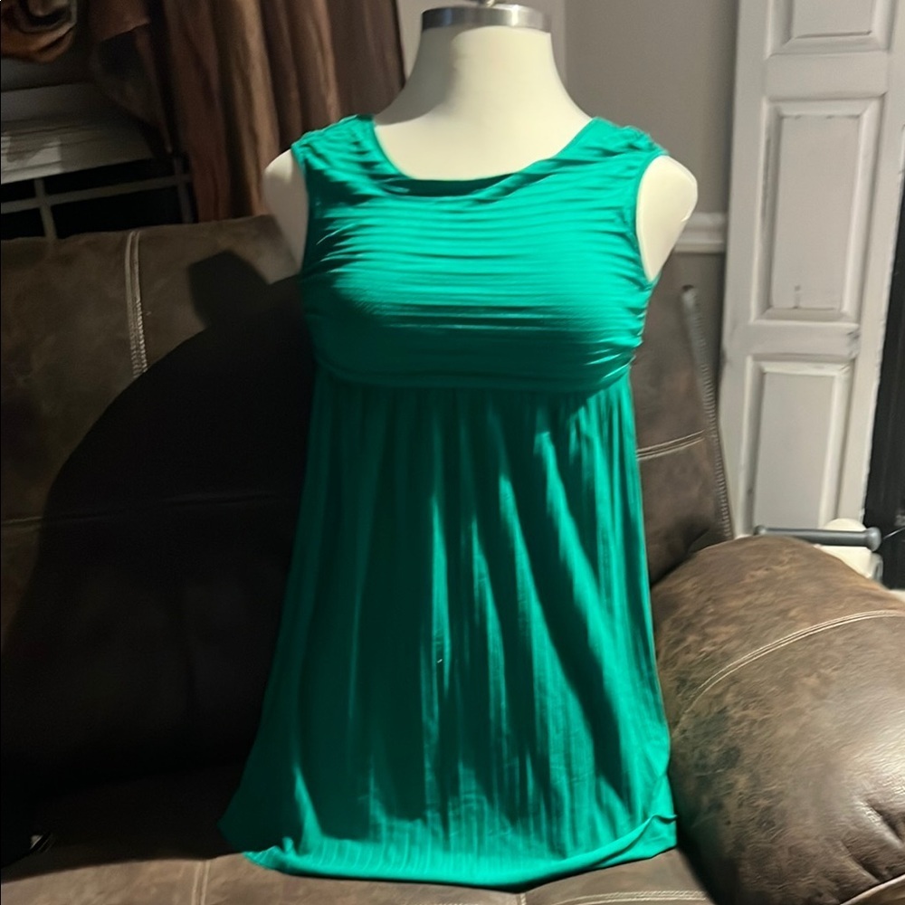 Armani Exchange Green Ruched Sleeveless Maxi Dress